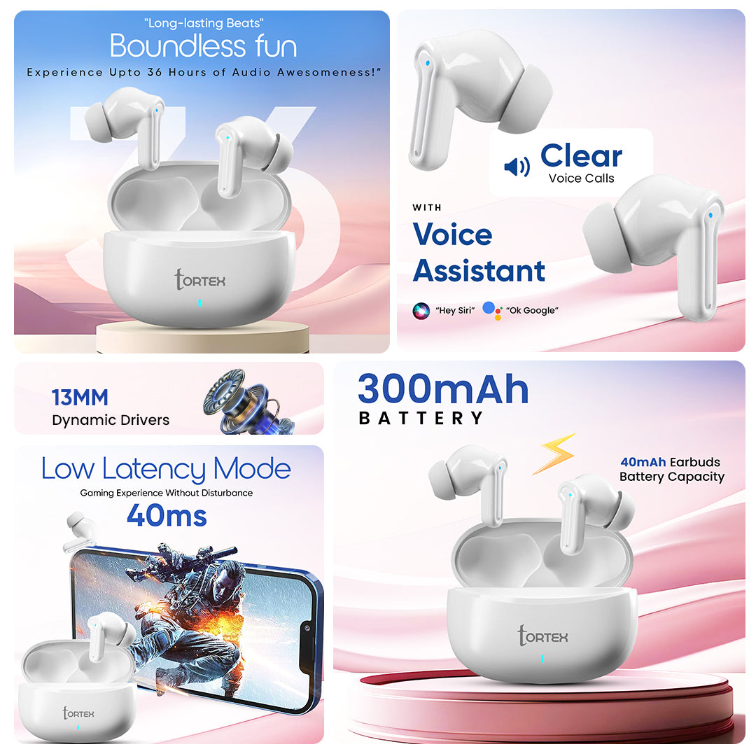 Tortex Lume Earbuds + 4 in 1 Data Cable Combo