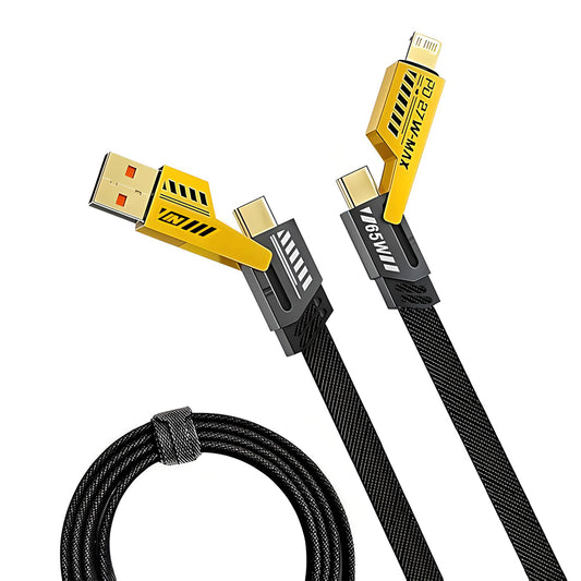 Tortex 4 IN 1, 65W Fast Charging Data Cable Black